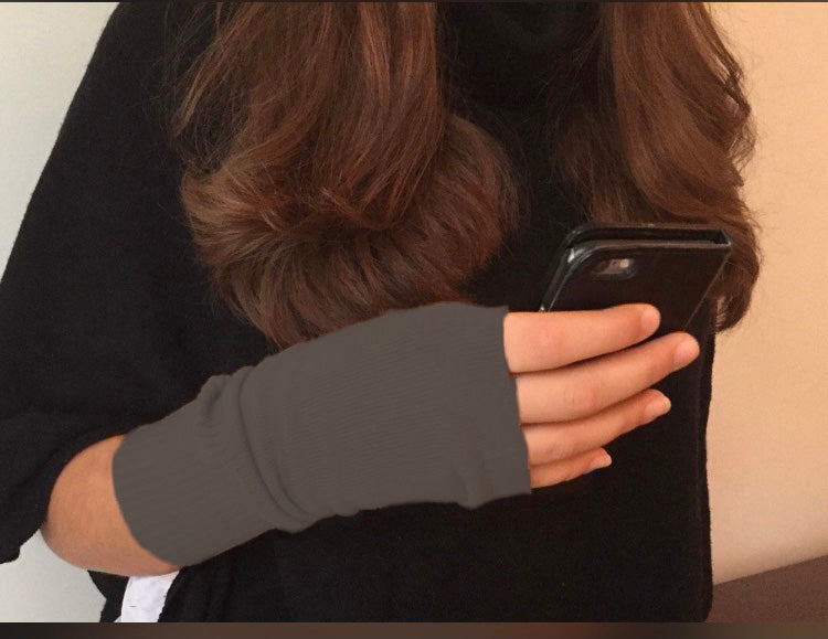 Cashmere hand warmer gloves brown
