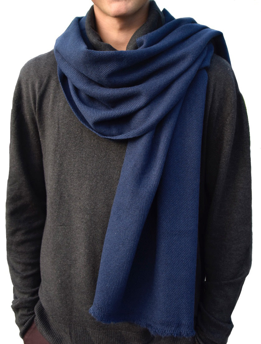 The Havana scarf 2 ply jeans blue