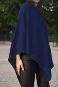 Cashmere classic poncho jeans blue