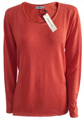 Cashmere Silk crew neck sweater coral